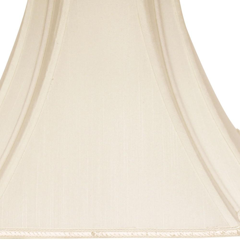 16" Ivory Slanted Notch Square Shantung Lampshade. Picture 4