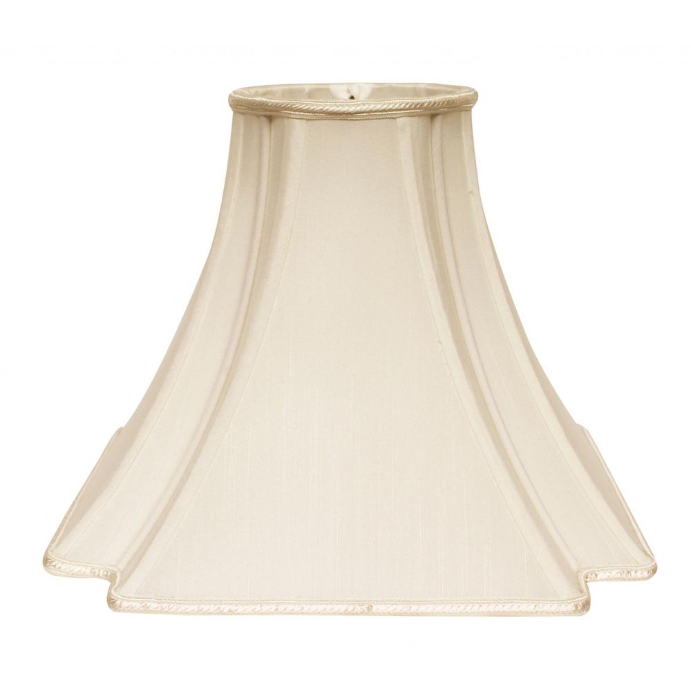 18" Ivory Slanted Notch Square Shantung Lampshade. Picture 2