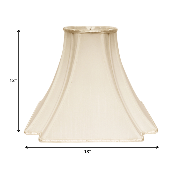 18" Ivory Slanted Notch Square Shantung Lampshade. Picture 5