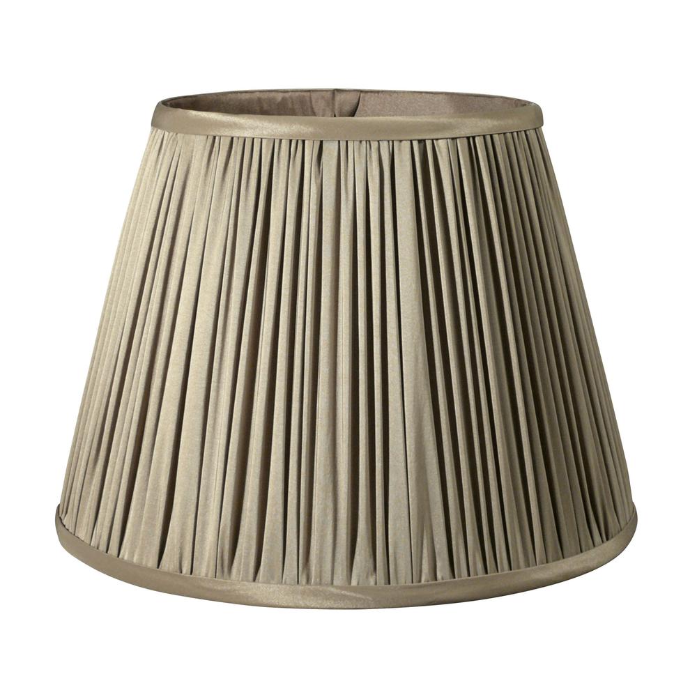 14" Ash Slanted Paperback Pleated Tafetta Lampshade. Picture 1