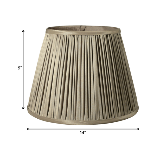 14" Ash Slanted Paperback Pleated Tafetta Lampshade. Picture 3