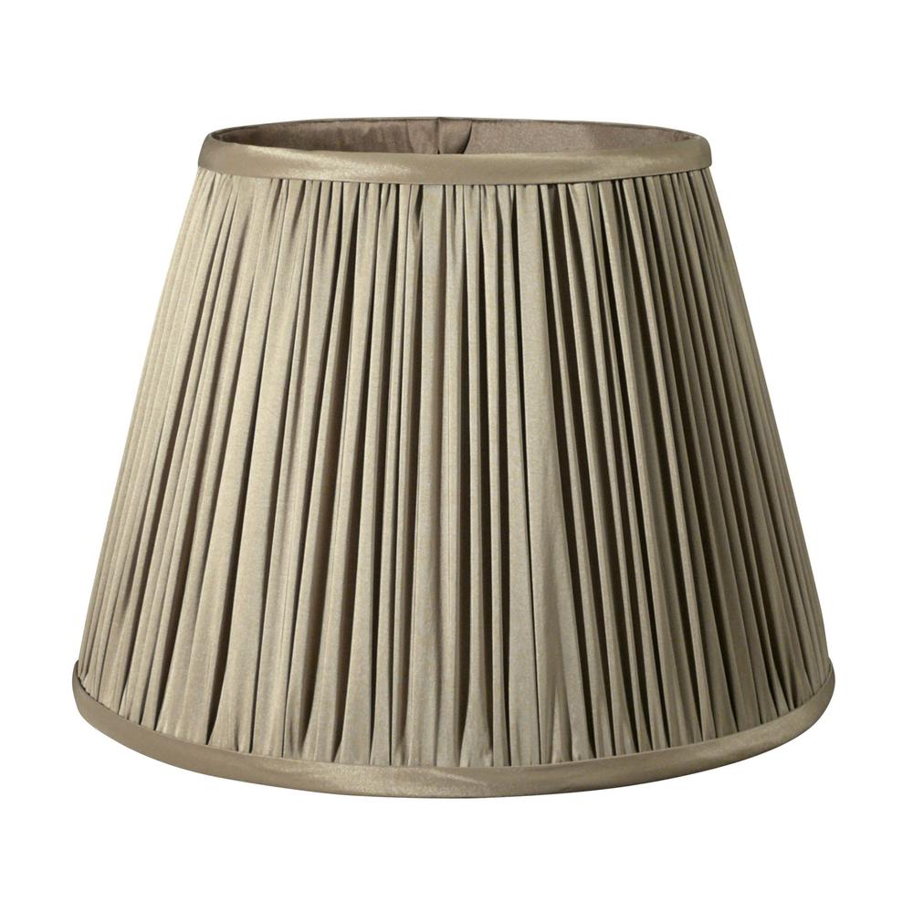 16" Ash Slanted Paperback Pleated Tafetta Lampshade. Picture 1