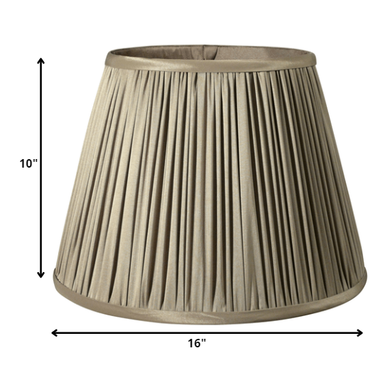 16" Ash Slanted Paperback Pleated Tafetta Lampshade. Picture 3