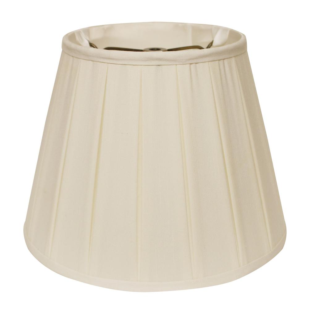 11" Ivory Slanted Crimped Box Shantung Lampshade. Picture 2