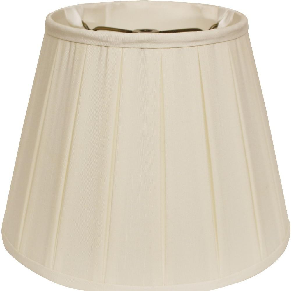 11" Ivory Slanted Crimped Box Shantung Lampshade. Picture 3
