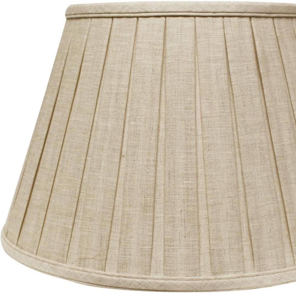 12" Cream Slanted Paperback Linen Lampshade with Box Pleat. Picture 3