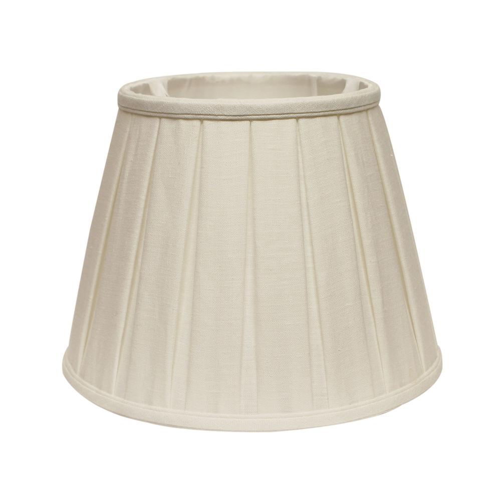 14" White Slanted Paperback Linen Lampshade with Box Pleat. Picture 2
