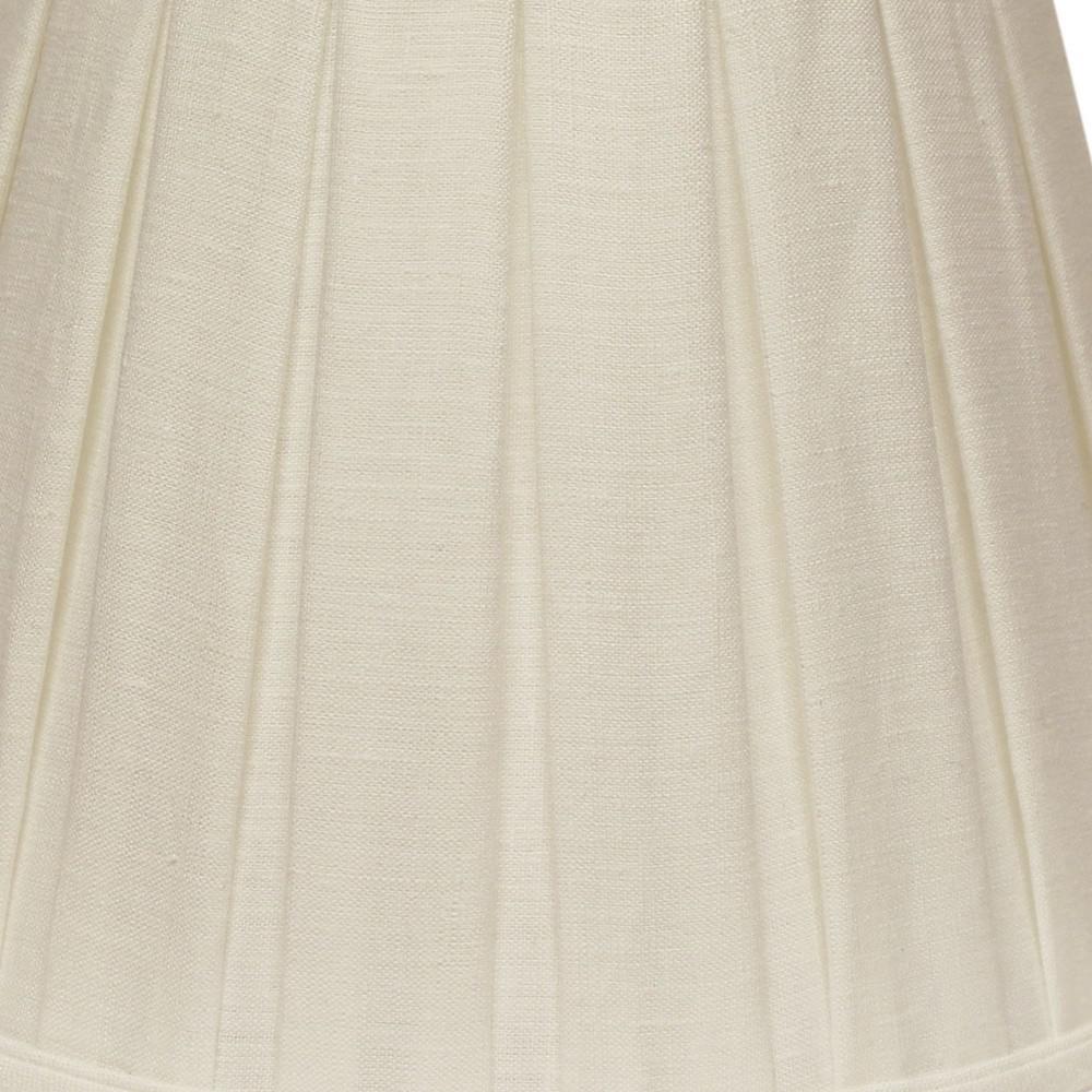 14" White Slanted Paperback Linen Lampshade with Box Pleat. Picture 4