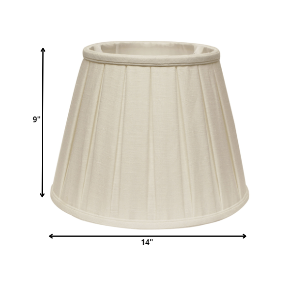 14" White Slanted Paperback Linen Lampshade with Box Pleat. Picture 5