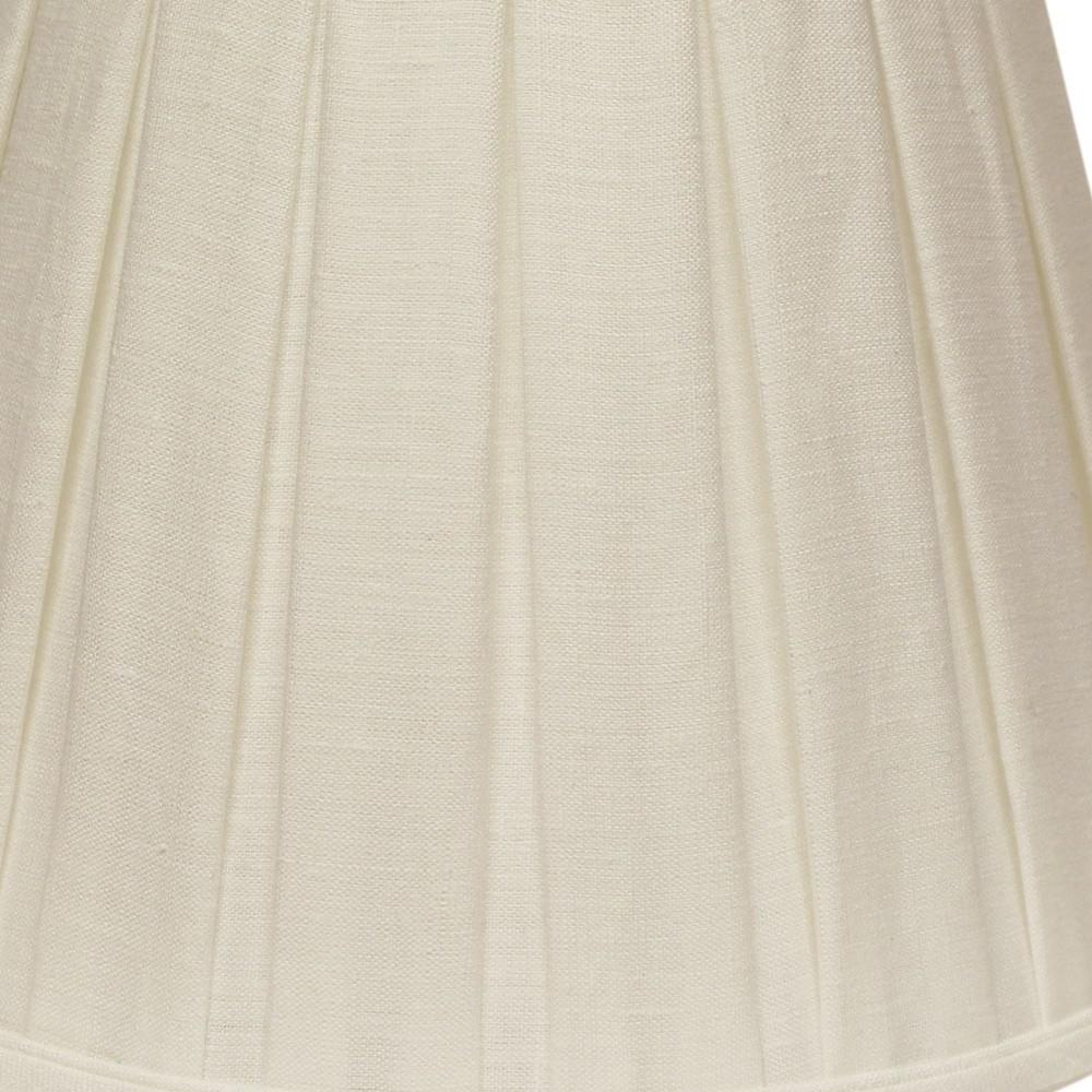18" White Slanted Paperback Linen Lampshade with Box Pleat. Picture 4