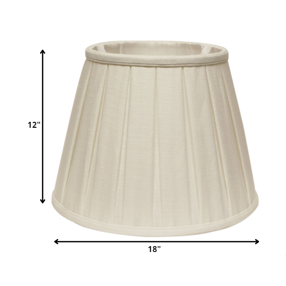 18" White Slanted Paperback Linen Lampshade with Box Pleat. Picture 5
