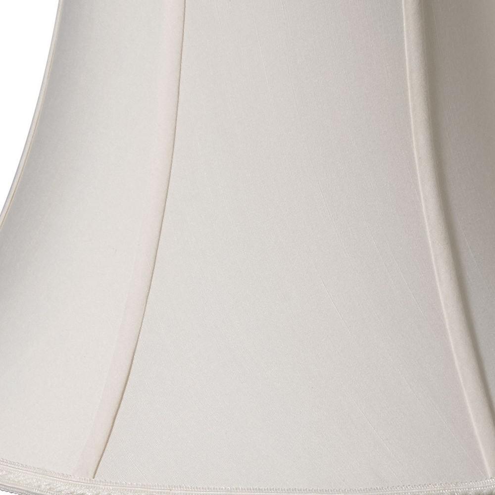 12" Cream Slanted Oval Paperback Shantung Lampshade. Picture 4