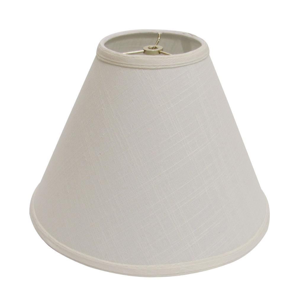 13" Off White Deep Cone Linen Lampshade. Picture 1