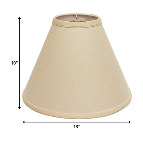 13" Parchment Biege Deep Cone Linen Lampshade. Picture 5