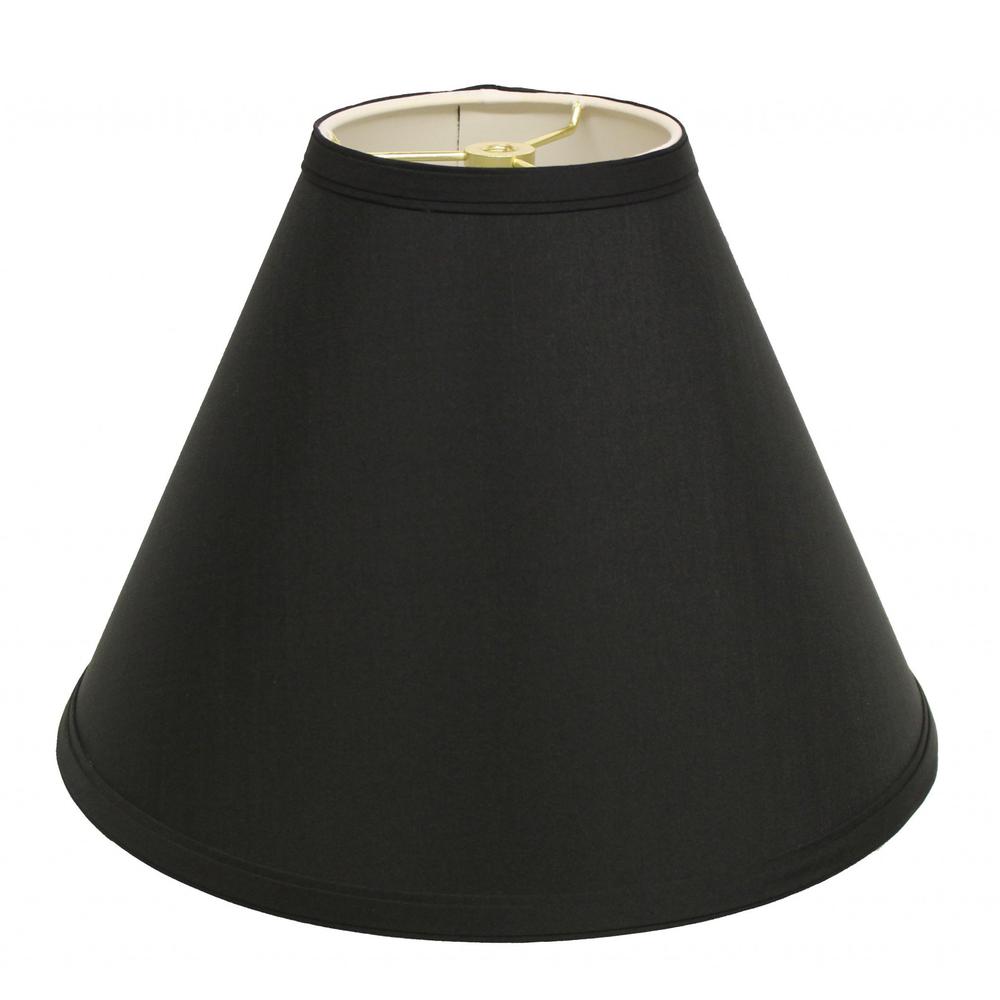 15" Jet Black Deep Cone Slanted No Shantung Lampshade. Picture 1