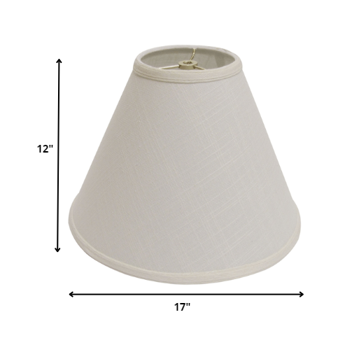 17" Off White Deep Cone Slanted Linen Lampshade. Picture 3