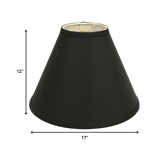 17" Jet Black Deep Cone Slanted No Shantung Lampshade. Picture 3