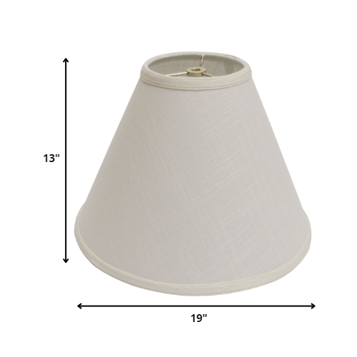 19" Off White Deep Cone Slanted Linen Lampshade. Picture 3