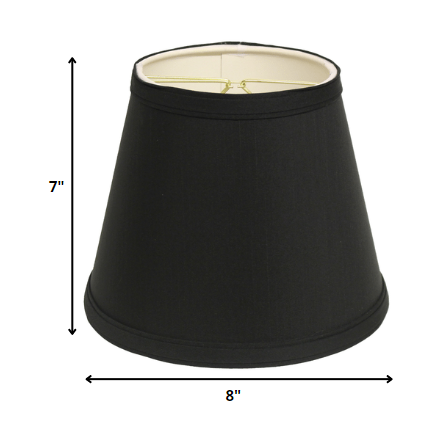 8" Black with White  Empire Hardback Slanted Shantung Lampshade. Picture 4