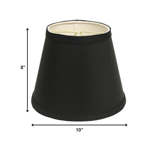 10" Black with White  Empire Hardback Slanted Shantung Lampshade. Picture 4
