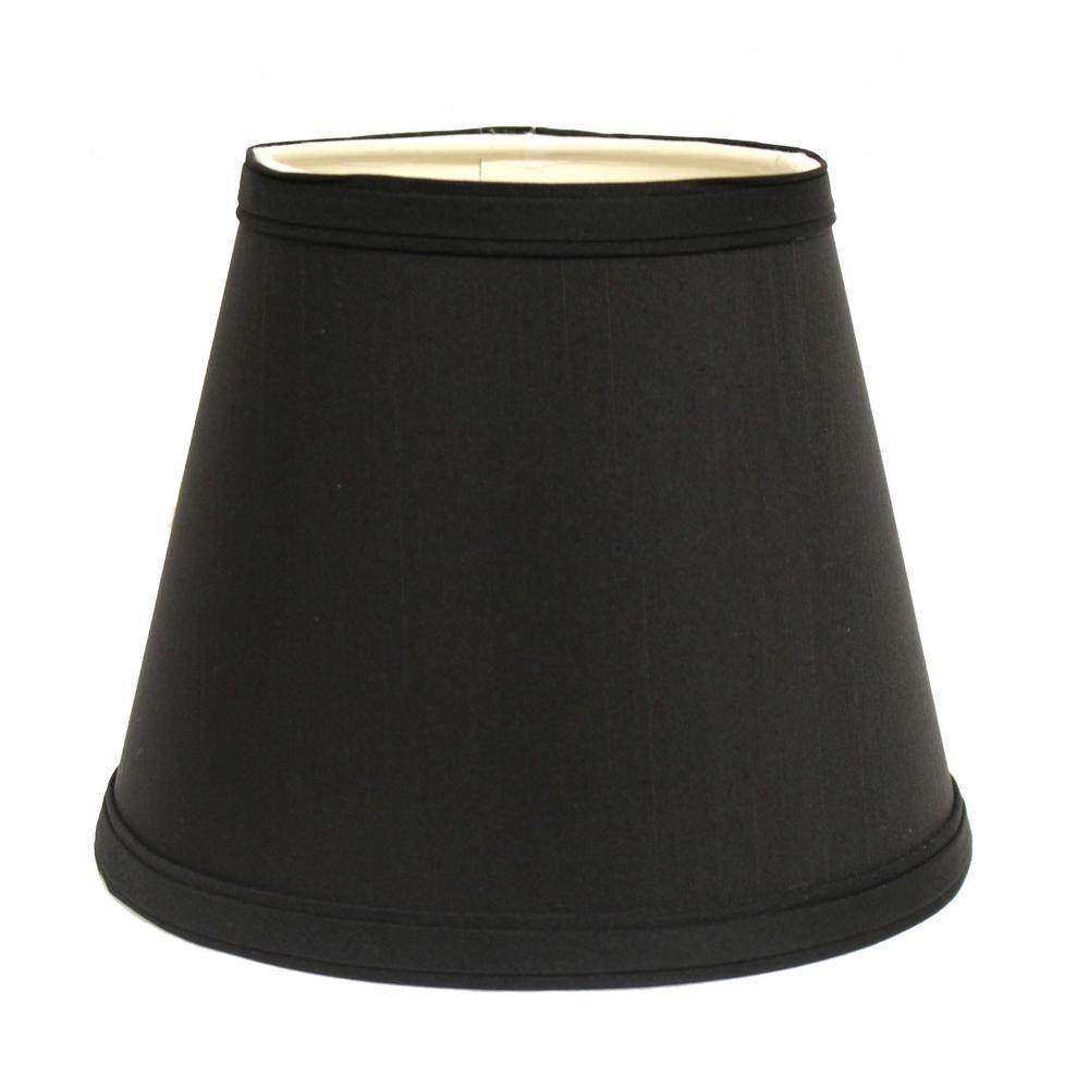 12" Black with White  Empire Hardback Slanted Shantung Lampshade. The main picture.