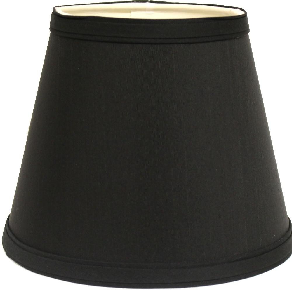 12" Black with White  Empire Hardback Slanted Shantung Lampshade. Picture 5