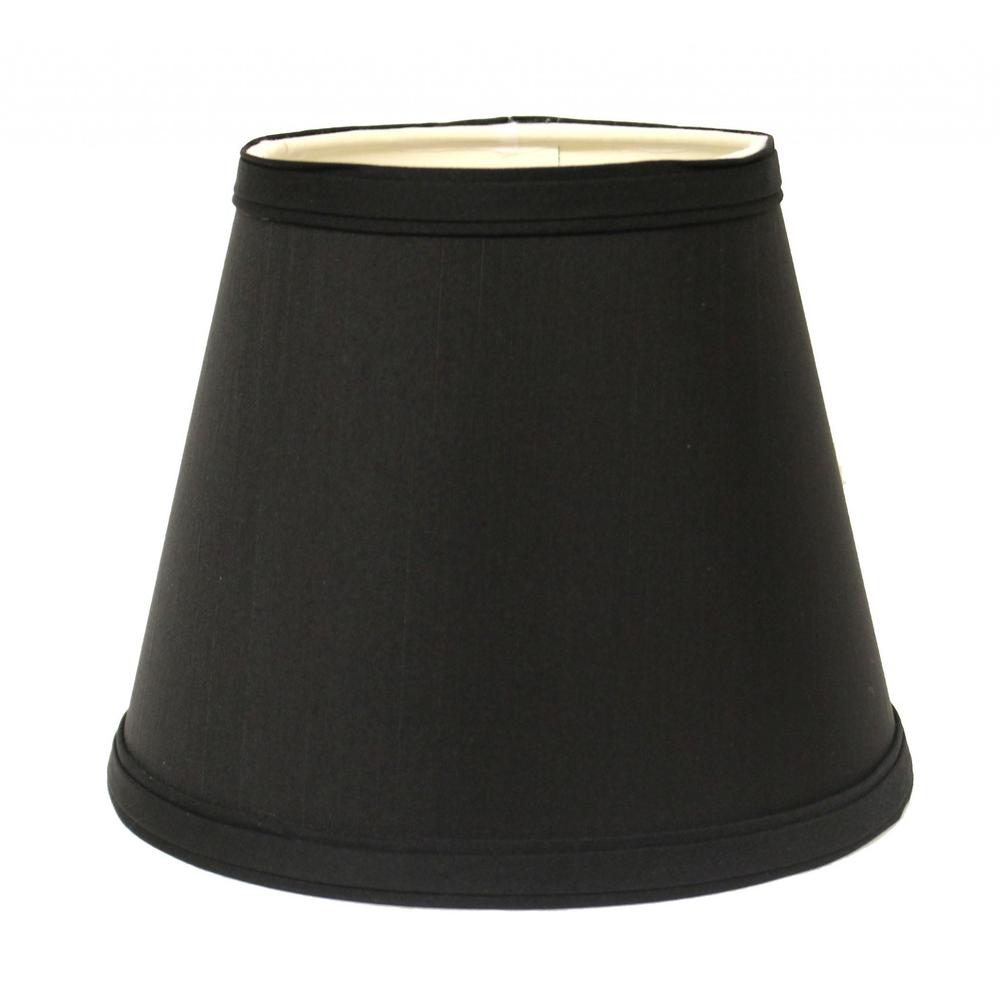 19" Black with White  Empire Slanted Shantung Lampshade. Picture 2