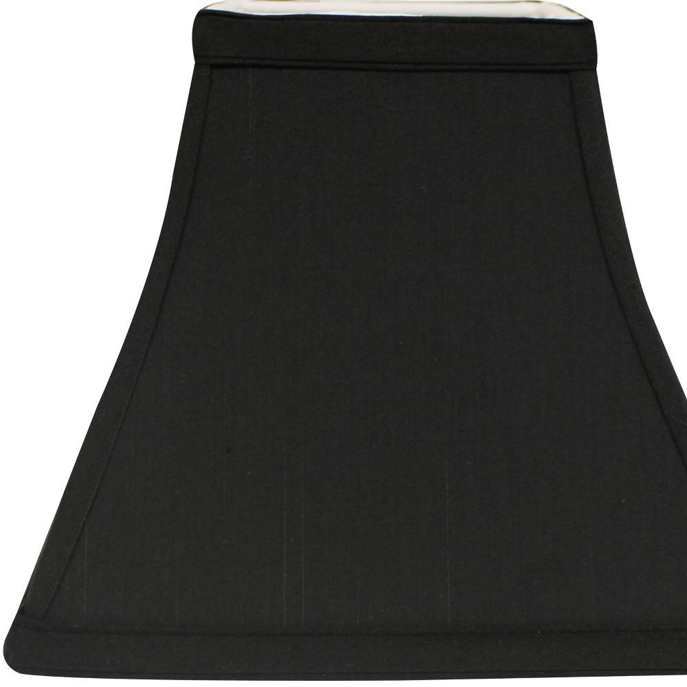 10" Black with White Lining Square Bell Shantung Lampshade. Picture 2