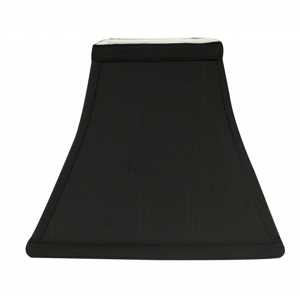 10" Black with White Lining Square Bell Shantung Lampshade. Picture 3