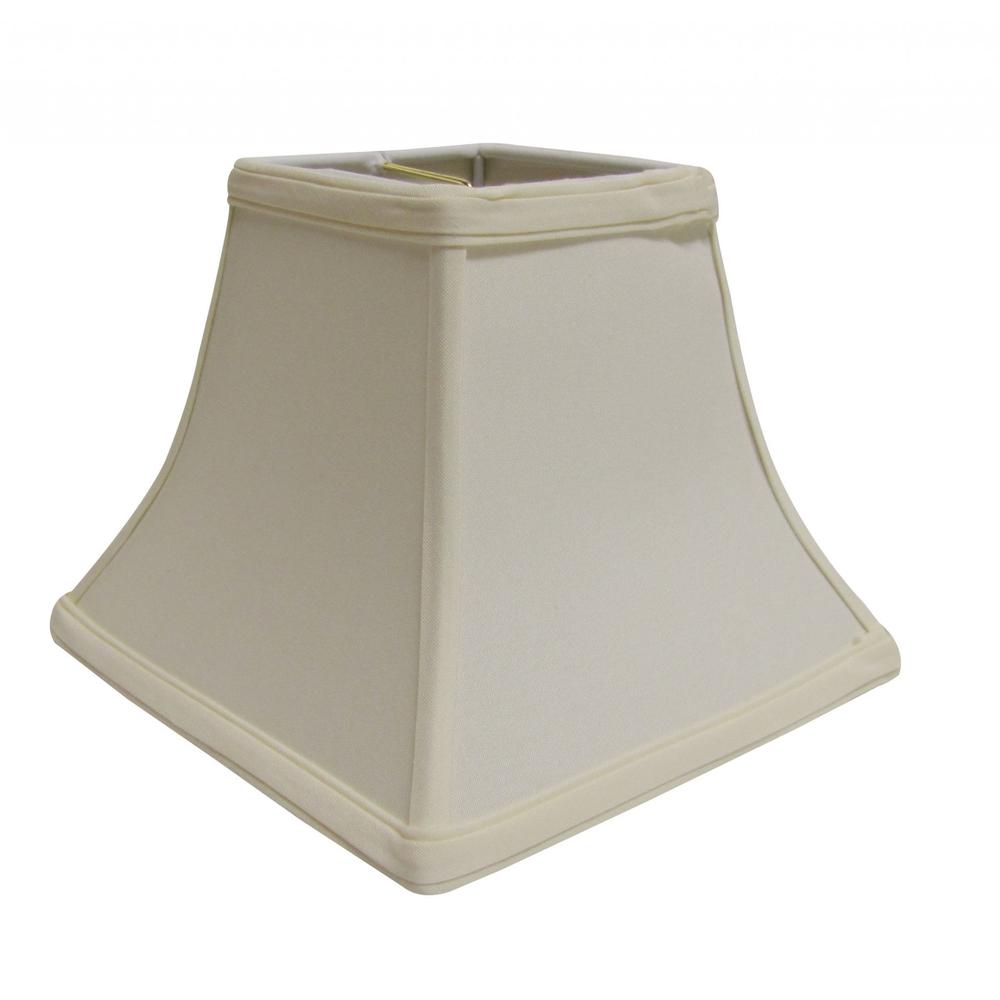 10" Ivory Square Bell No Slub Lampshade. Picture 1
