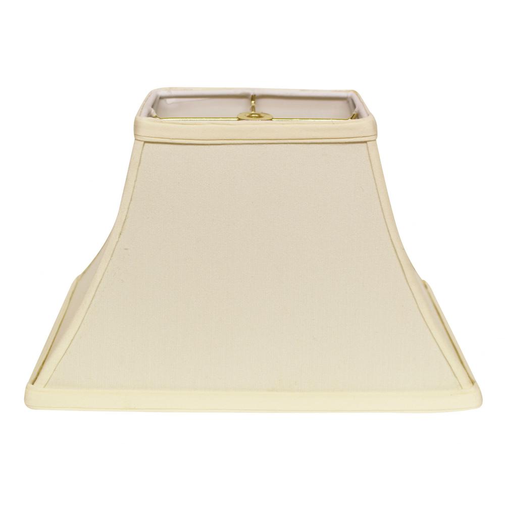 12" Ivory Rectangle Bell No Slub Lampshade. Picture 1