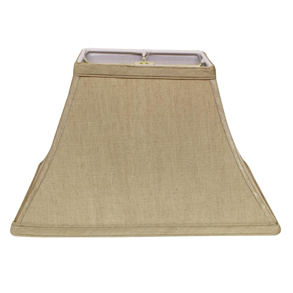 12" Pale Brown Rectangle Bell No Slub Lampshade. Picture 1