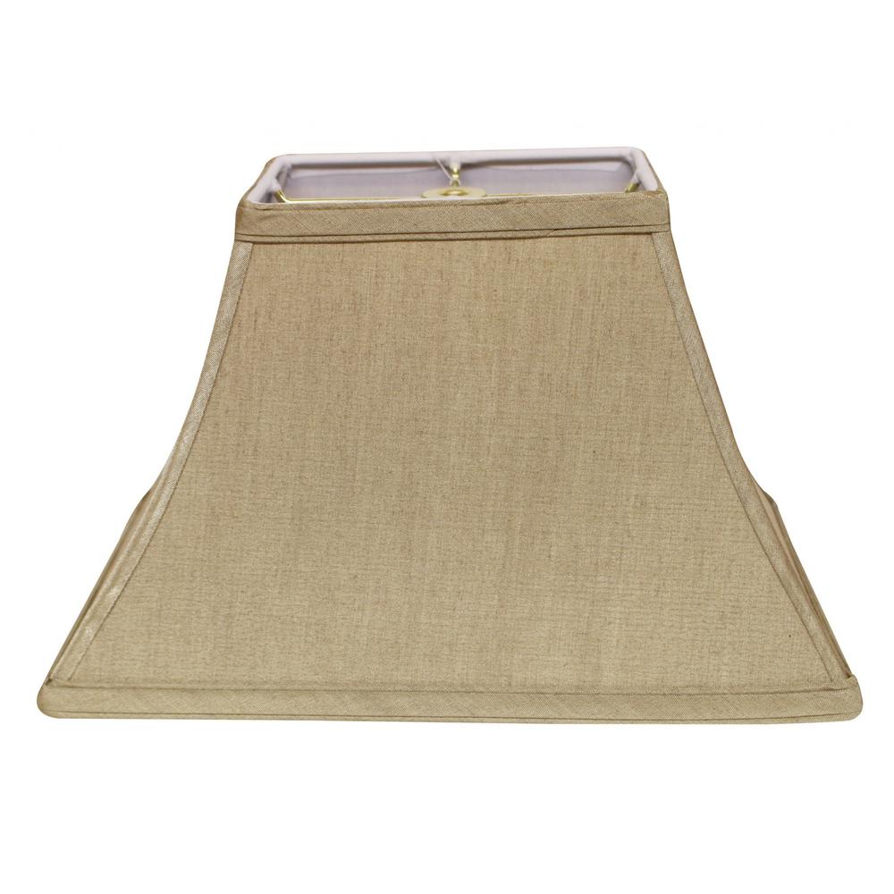 12" Pale Brown Rectangle Bell No Slub Lampshade. Picture 3