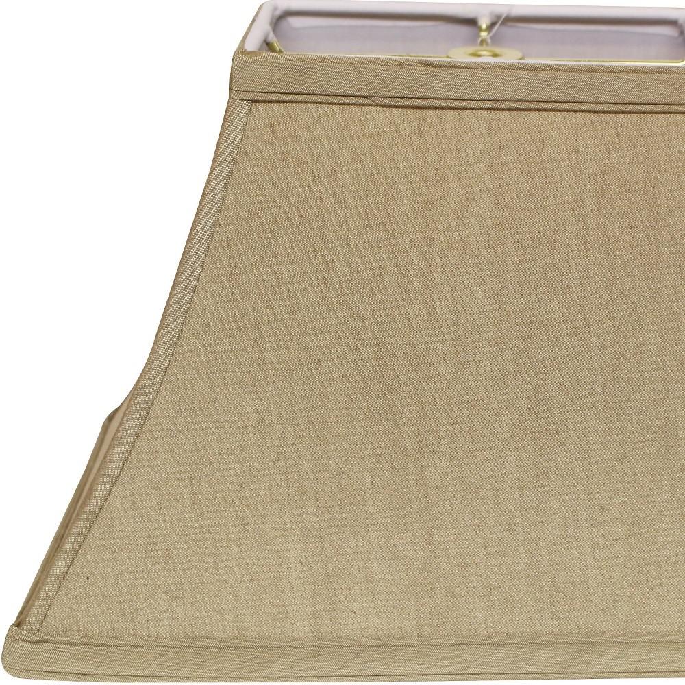 12" Pale Brown Rectangle Bell No Slub Lampshade. Picture 5