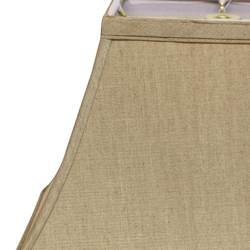 12" Pale Brown Rectangle Bell No Slub Lampshade. Picture 7