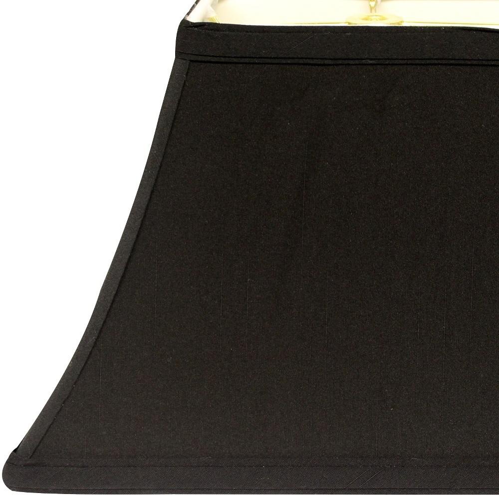 14" Black with White Lining Rectangle Bell Shantung Lampshade. Picture 3