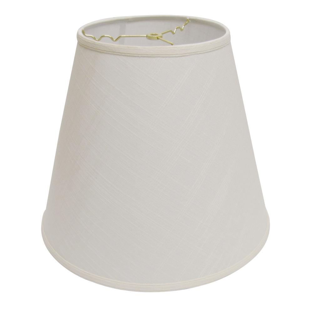16" White Deep Empire Linen Lampshade. Picture 1