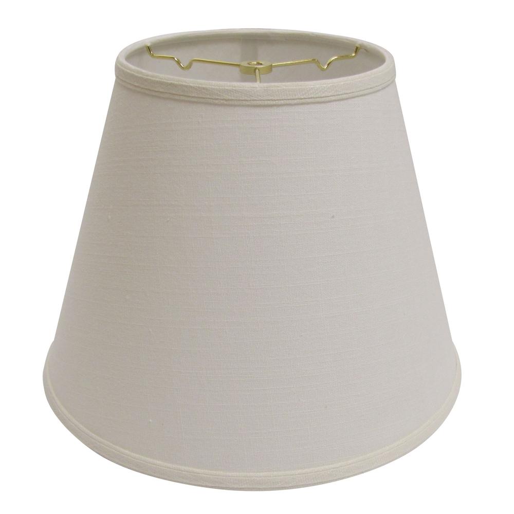 14" White Empire Deep Slanted Linen Lampshade. Picture 1