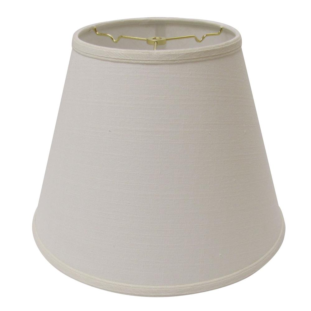 14" White Empire Deep Slanted Linen Lampshade. Picture 3