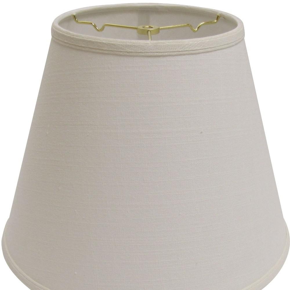 14" White Empire Deep Slanted Linen Lampshade. Picture 4