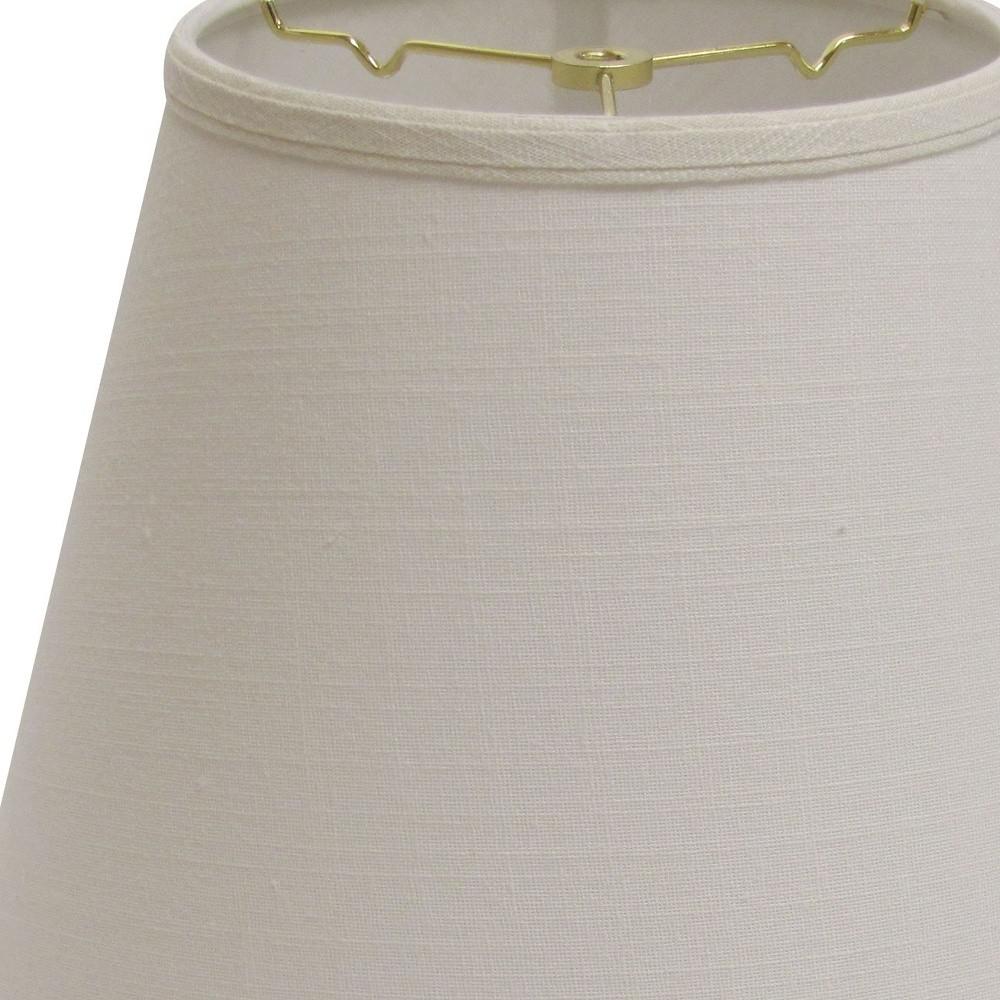 14" White Empire Deep Slanted Linen Lampshade. Picture 6