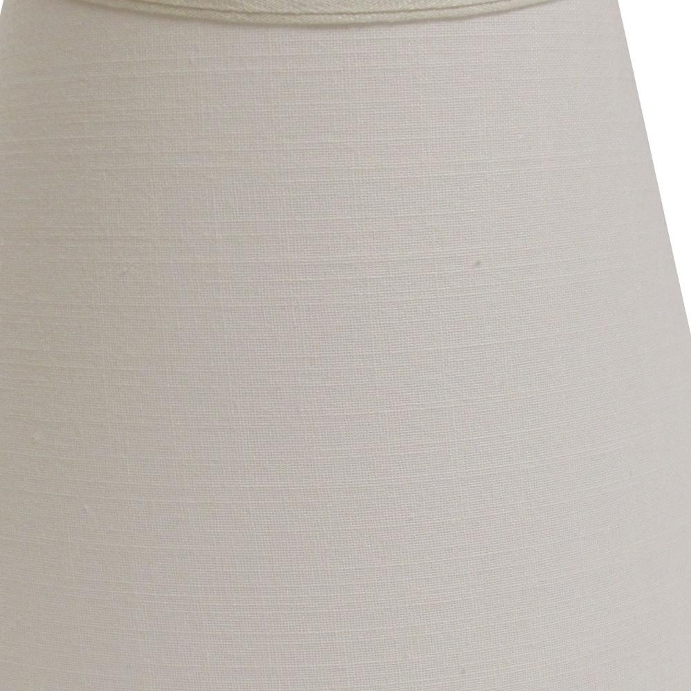 14" White Empire Deep Slanted Linen Lampshade. Picture 7