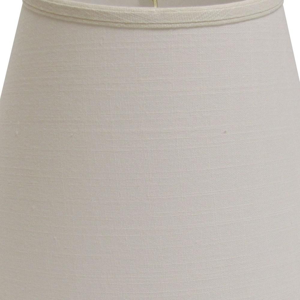 16" White Empire Deep Slanted Linen Lampshade. Picture 7
