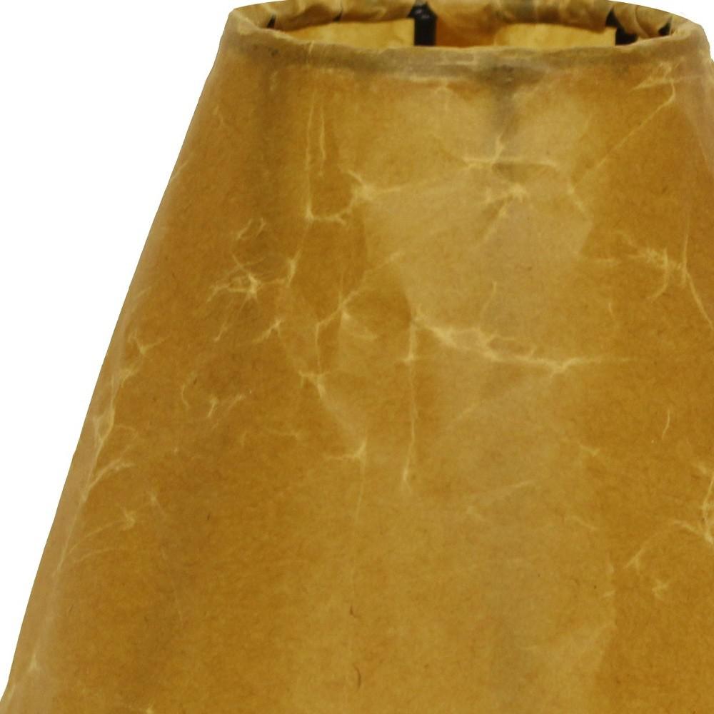 5" Brown Set of 6 Empire Slanted Chandelier Crinkle Oil Paper Lampshades. Picture 6