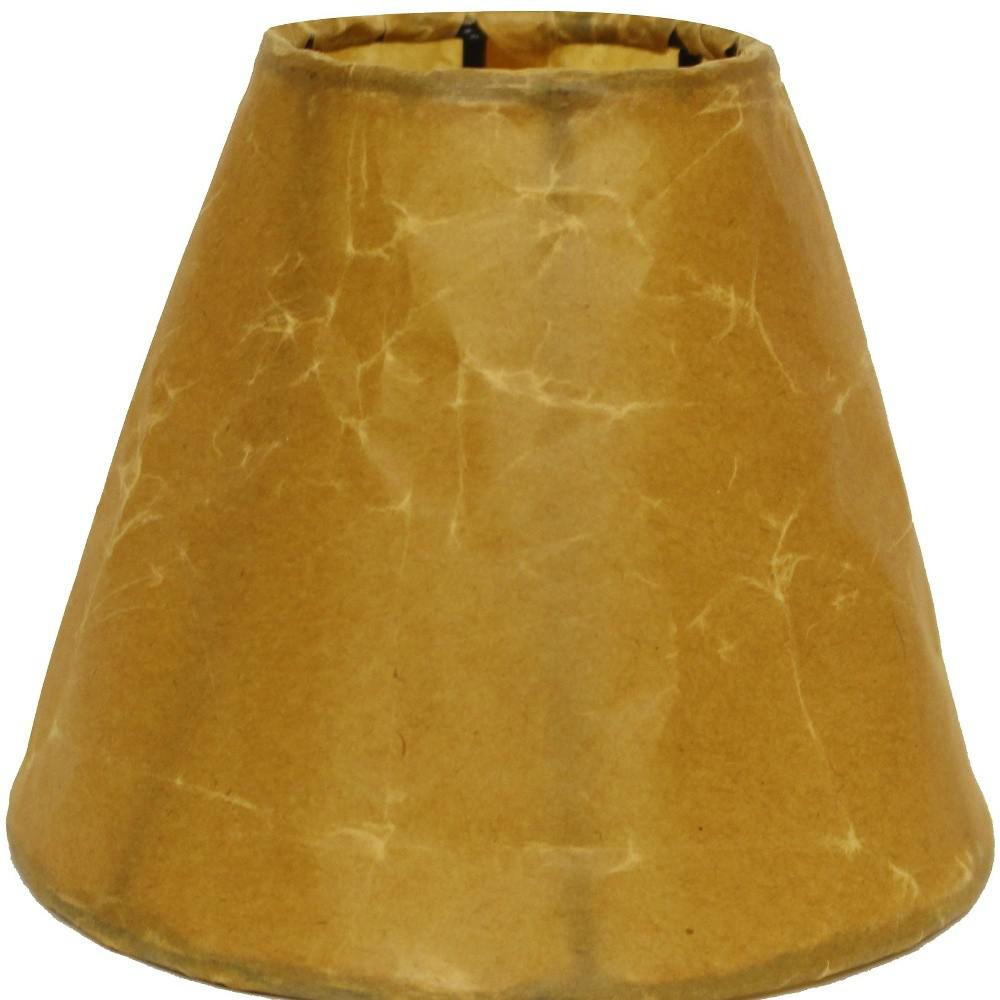 5" Brown Set of 6 Empire Slanted Chandelier Crinkle Oil Paper Lampshades. Picture 7