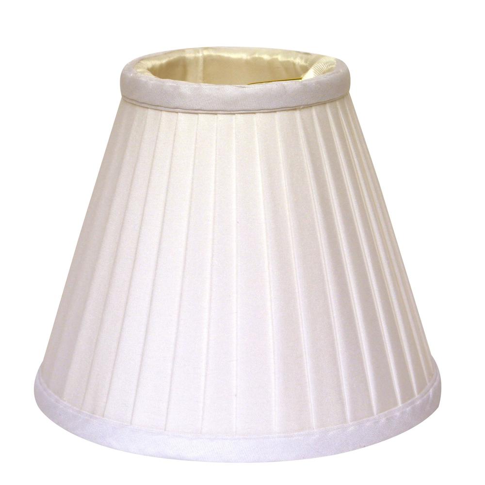 4" White Set of 6 Slanted Pleat, Chandelier Silk Lampshades. Picture 2