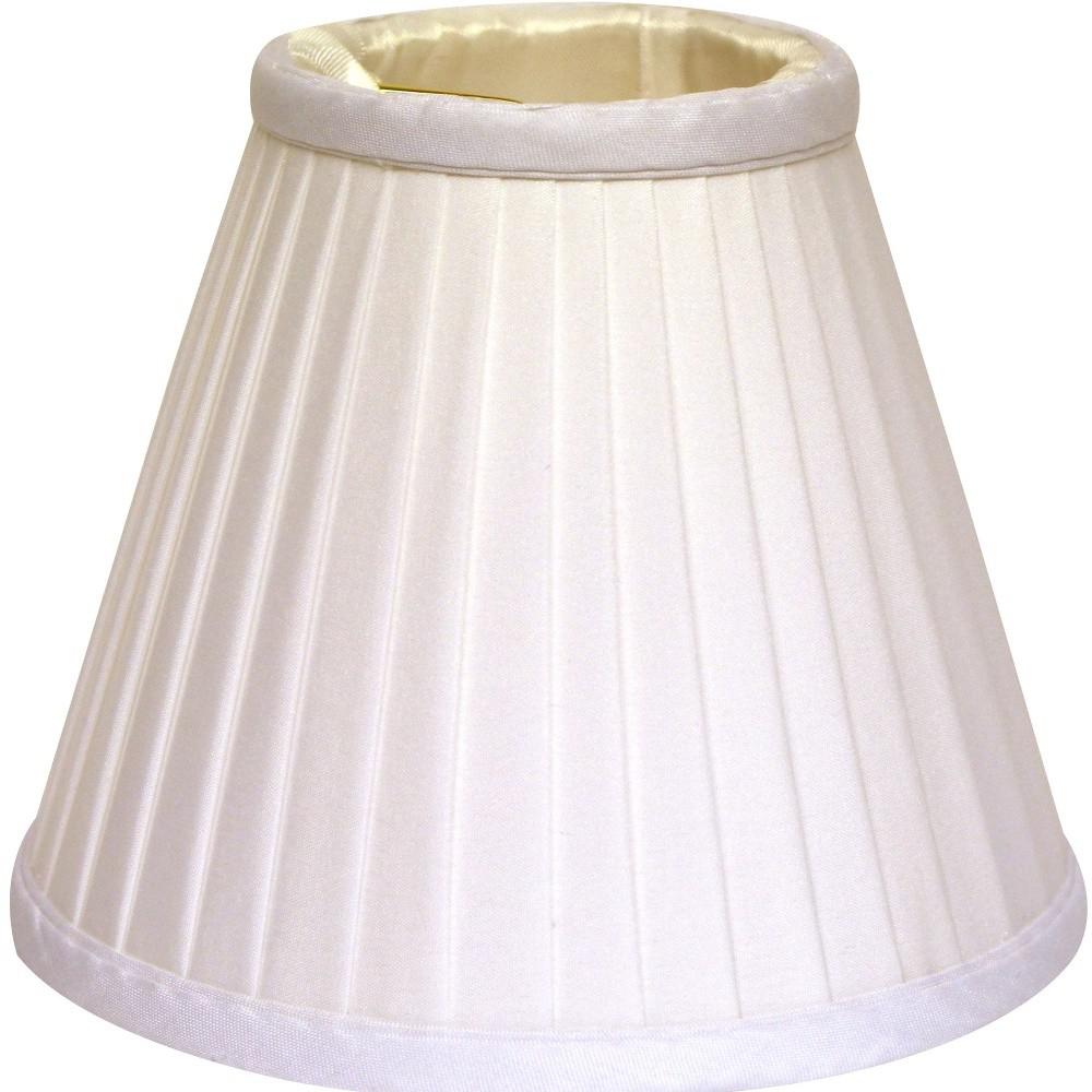 4" White Set of 6 Slanted Pleat, Chandelier Silk Lampshades. Picture 5