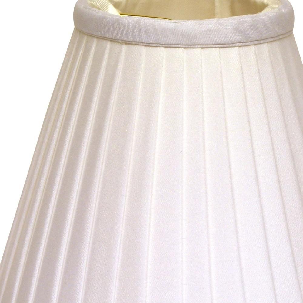 4" White Set of 6 Slanted Pleat, Chandelier Silk Lampshades. Picture 6