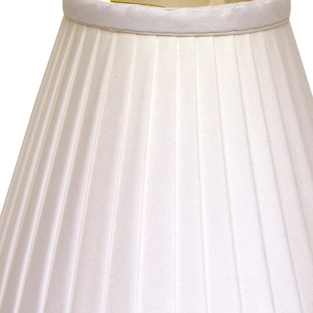 4" White Set of 6 Slanted Pleat, Chandelier Silk Lampshades. Picture 9