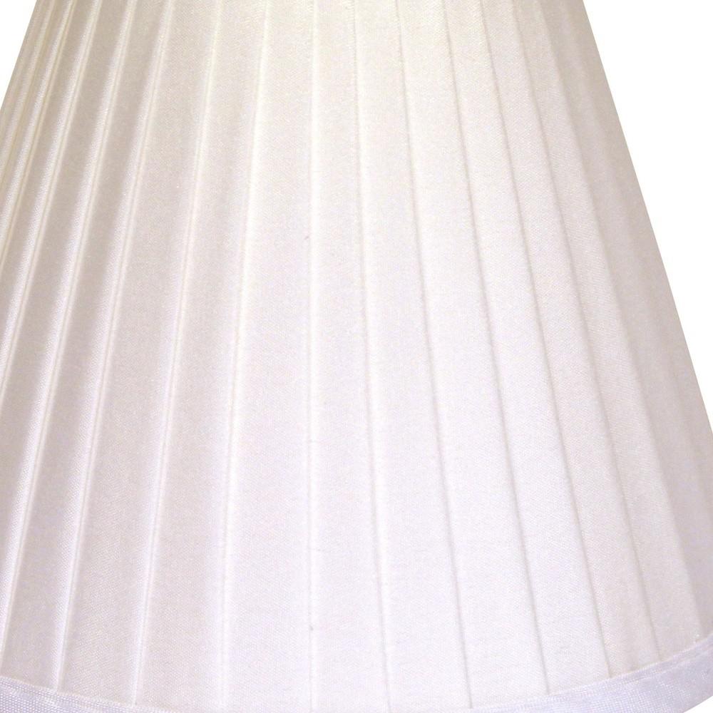 4" White Set of 6 Slanted Pleat Chandelier Silk Lampshades. Picture 6